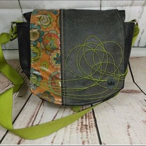Haiku to go vegan leather messenger bag